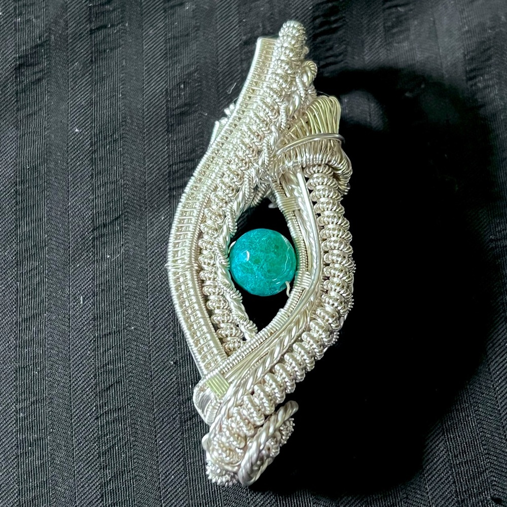 Real Emerald wire wrapped pendant